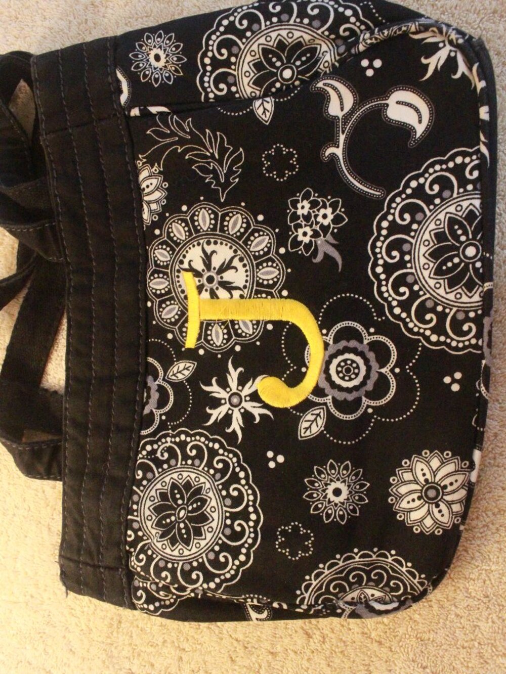 Thirty-One Black and White Paisley Shoulder Bag